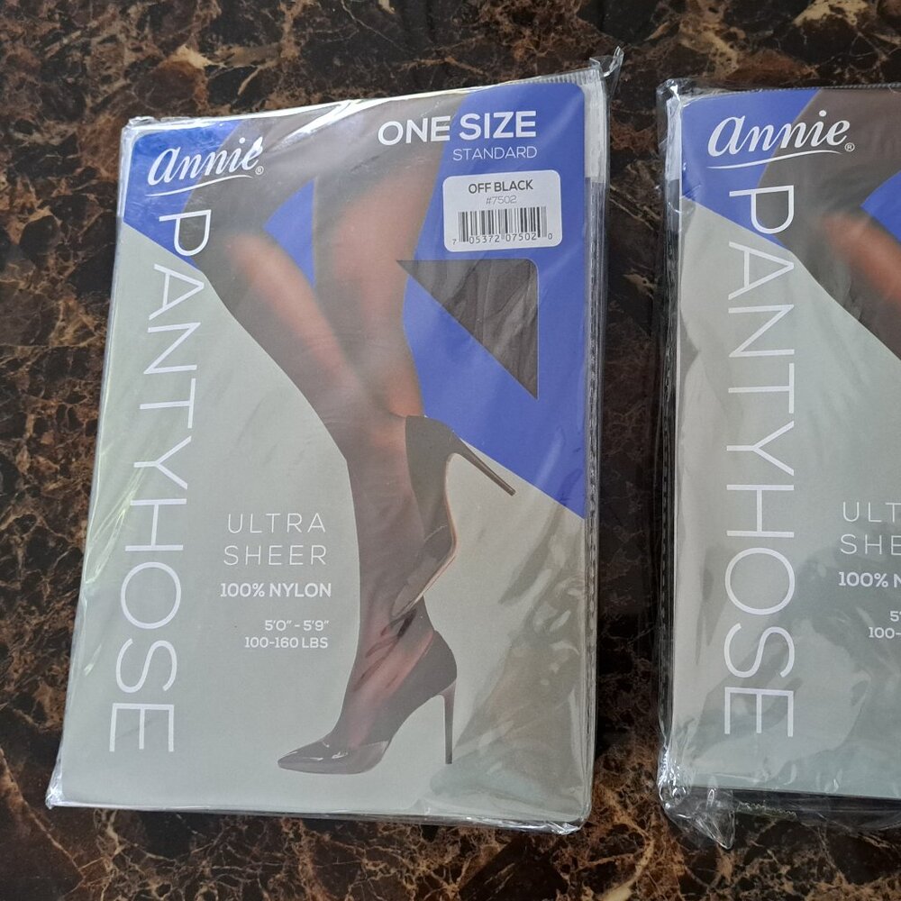 Annie Ultra Sheer Pantyhose One Size - Off Black